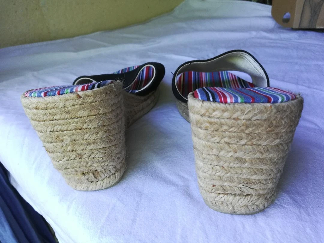 Zwarte espadrilles muiltjes met hoge hakken en wighak maat 38 - nieuw – photo 10
